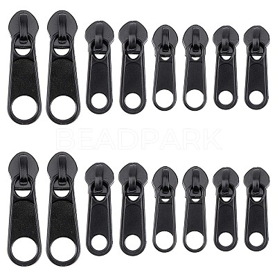 32Pcs 4 Style Zinc Alloy & Plastic Zipper Slider FIND-GF0003-95-1