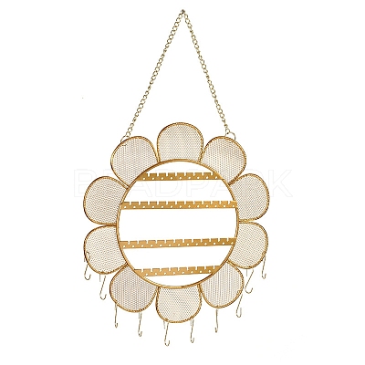 Wall-mounted Flower Iron Mesh Jewelry Display Stands PW-WG78129-01-1