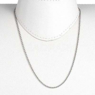 Non-Tarnish 304 Stainless Steel Rolo Chain Necklaces X-NJEW-JN01228-02-1