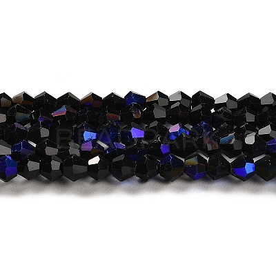 Transparent Electroplate Glass Beads Strands GLAA-F029-2mm-D02-1