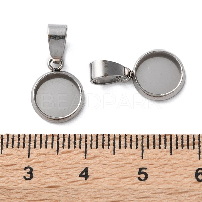 304 Stainless Steel Pendant Cabochon Settings STAS-L282-010P-02-1