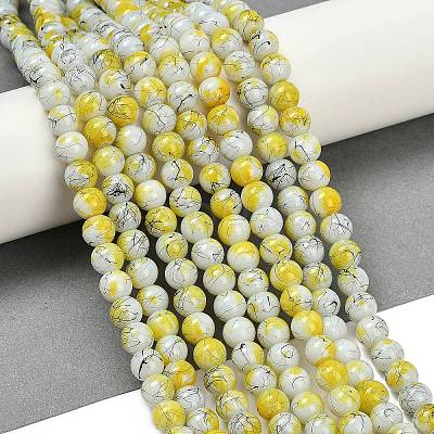Drawbench & Baking Paint Glass Beads Strands GLAA-S176-03-1
