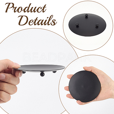 2Pcs Iron Candle Tray Candle Holders AJEW-GF0013-90-1