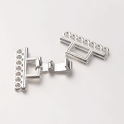 7 Strands Alloy and Brass Fold Over Clasps PALLOY-N0112-03P-1