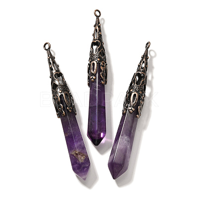 Natural Amethyst Pointed Big Pendants G-P560-02R-21-1