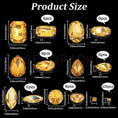 156Pcs 7 Styles Sew on Rhinestone DIY-SP0007-30C-1