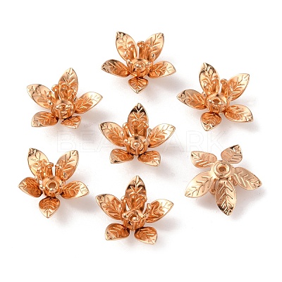 5-Petal Brass Bead Cap KK-WH0062-59KCG-1