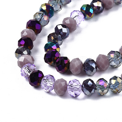 Electroplate Glass Beads Strands X-EGLA-N002-12C-1