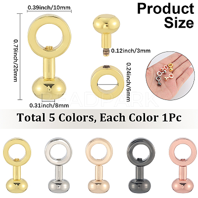 5Pcs 5 Colors Brass Clasps FIND-SP0004-10-1