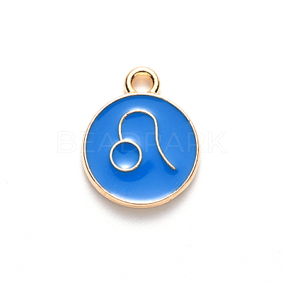 Alloy Enamel Pendants X-ENAM-S124-01B-02G-1