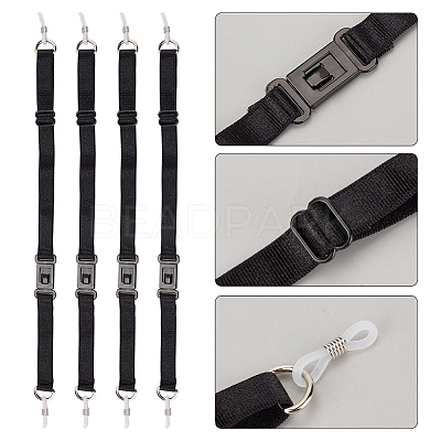 4Pcs Nylon Adjustable Sports Eyeglass Strap with Buckle AJEW-GF0006-70-1