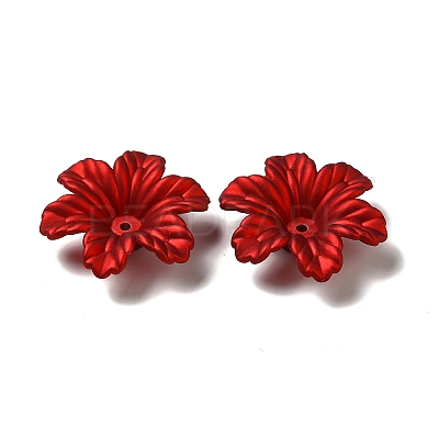 Rubberized Style Opaque Acrylic Bead Caps OACR-H016-07-1