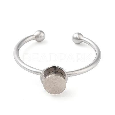 Brass Open Cuff Ring Components KK-Q799-01P-01-1