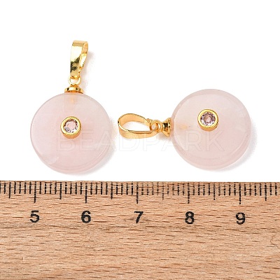 Natural Rose Quartz Pendants G-P628-03G-08-1