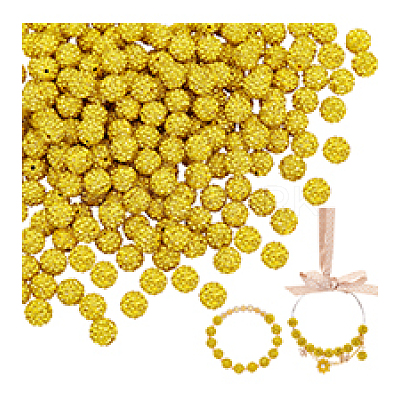 200Pcs Pave Disco Ball Beads RB-PH0001-41G-1
