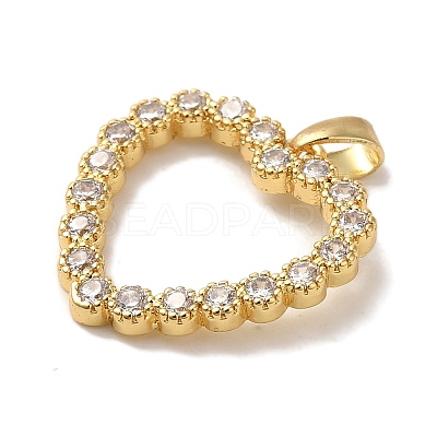 Rack Plating Brass Micro Pave Cubic Zirconia Pendants KK-U027-43G-1