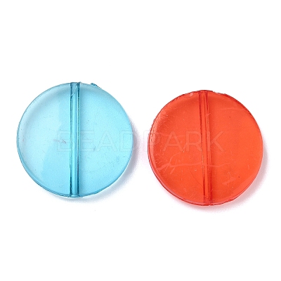 Flat Round Transparent Acrylic Beads X-MACR-R546-26-1
