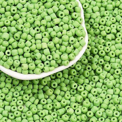 Frosted Opaque 6/0 Glass Seed Beads SEED-R029-4mm-A03-1