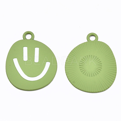 Spray Painted Alloy Pendants ENAM-S127-025B-RS-1