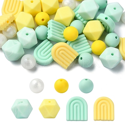 7 Styles Food Grade Eco-Friendly Silicone Beads SIL-YW0001-28-1