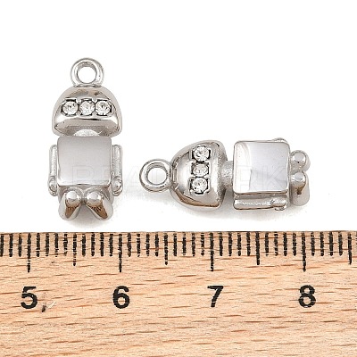 304 Stainless Steel Rhinestone Pendants RB-CBA02E8-04P-1