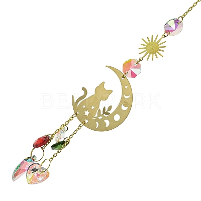 Brass Hanging Suncatchers HJEW-P018-A02-1