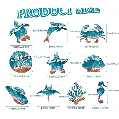 Ocean Theme Wooden Sea Animal Pendant Decorations PW-WG532B8-01-1