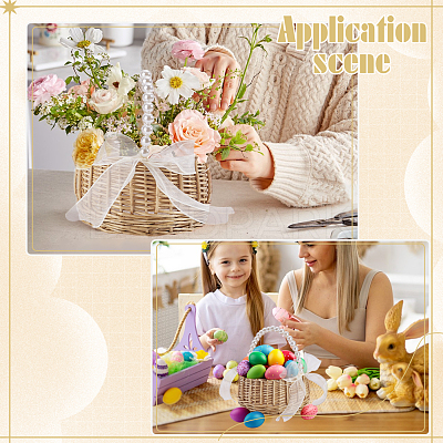 Wicker Flower Baskets with Handle DIY-WH0899-431A-1
