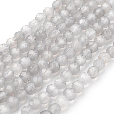 Natural Grey Agate Beads Strands X-G-G067-4mm-1-1