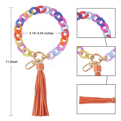 Chain Link Wristlet Keychain HJEW-SW00014-07-1