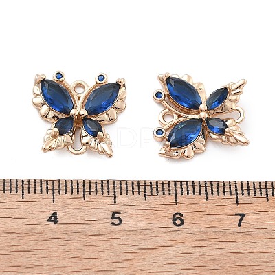 Brass Glass Connector Charms KK-B125-08G-02-1