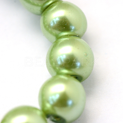 Baking Paint Pearlized Glass Pearl Round Bead Strands HY-Q003-6mm-26-1
