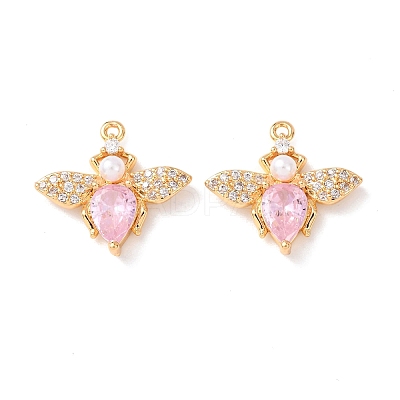 Brass Micro Pave Cubic Zirconia Pendants KK-A284-14G-01-1