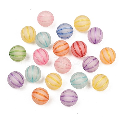 Frosted Transparent Acrylic Pumpkin Beads FIND-B065-05D-1