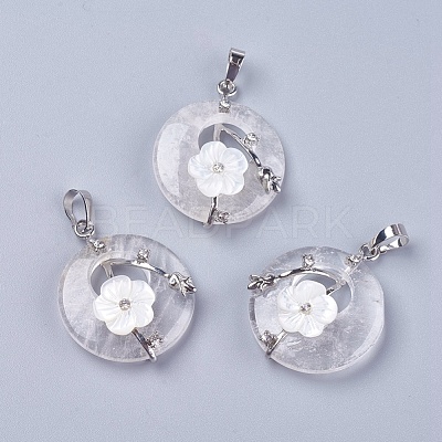 Natural Quartz Crystal Pendants G-F546-A21-1
