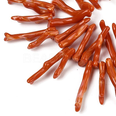Opaque Acrylic Imitation Coral Beads Strands SACR-P033-01A-08-1