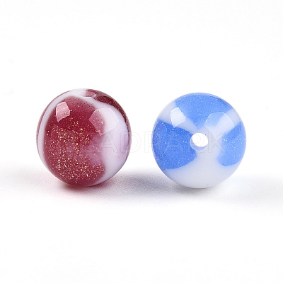 Two Tone Opaque Resin Beads RESI-N042-12mm-16-1