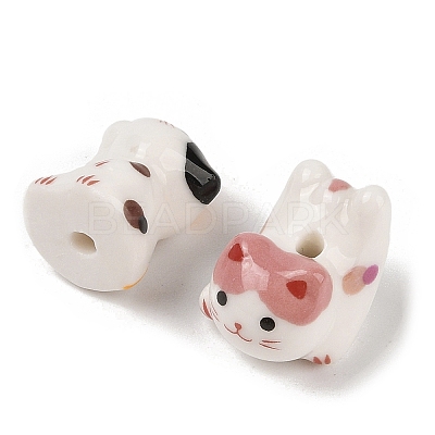 Handmade Printed Porcelain Beads PORC-A026-02-1