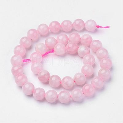 Pink Color Natural Madagascar Rose Quartz Beads Strands G-D809-21-10mm-1