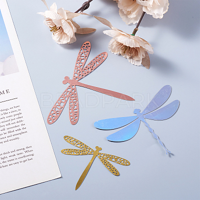 12Sets 6 Style PVC 3D Imitation Hollow Out Dragonfly Wall Stickers DIY-CF0001-04-1