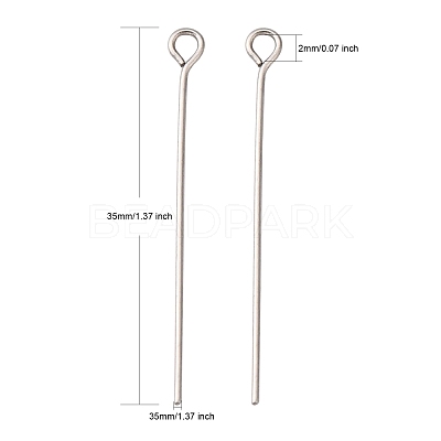 Tarnish Resistant 304 Stainless Steel Eye Pin X-STAS-R045-35mm-1
