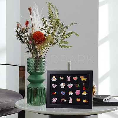 Desktop Wood Medal Badge Display Frame Cases ODIS-WH0331-16-1