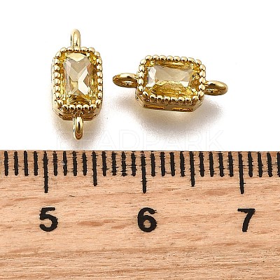 Real 18K Gold Plated Brass Micro Pave Cubic Zirconia Links Connectors ZIRC-L100-009G-05-1