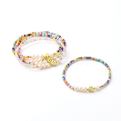 Glass Beads Stretch Bracelets BJEW-JB06414-1