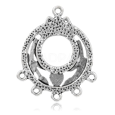 Flat Round Tibetan Style Alloy Chandelier Links PALLOY-M178-11-1
