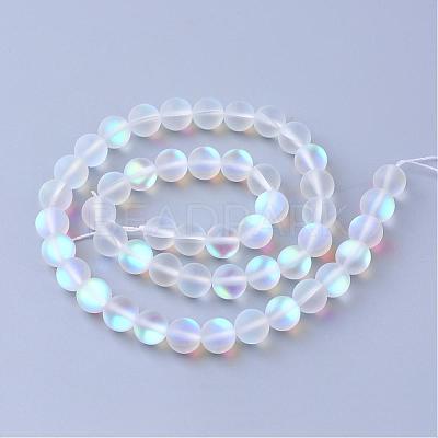 Synthetic Moonstone Beads Strands G-R375-12mm-A13-1