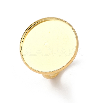 Adjustable 304 Stainless Steel Finger Rings Components STAS-L193-G-18mm-1