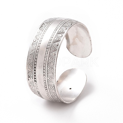 Bohemia Tibetan Style Alloy Thick Open Cuff Bangle for Women LS-BJEW-E002-01AS-06-1