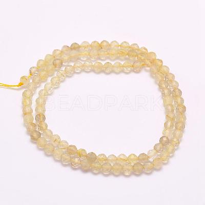 Natural Gold Rutilated Quartz Beads Strands G-F509-42-2mm-1