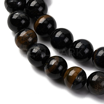 Dyed Natural Blue Tiger Iron Beads Strands G-G286-A02-12mm-1